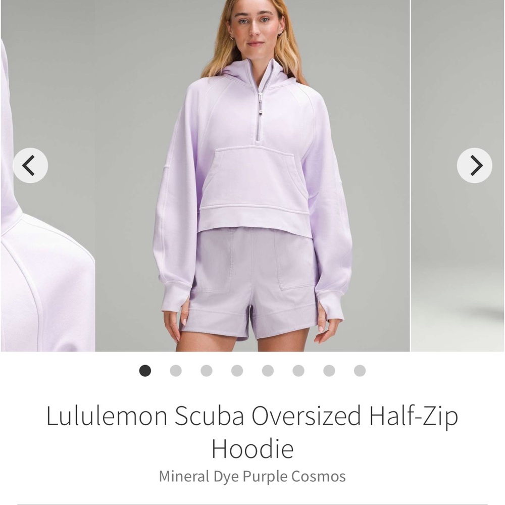 Lululemon Scuba Oversized Half-Zip Hoodie Mineral Dye Purple Cosmos Sz M/L